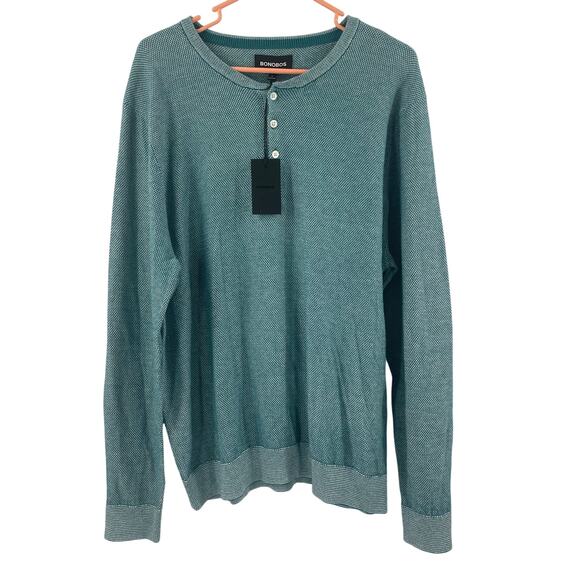 BONOBOS Sweater Large NWT Knit Textured Mens Office Business Casual Preppy Prep - Picture 1 of 10